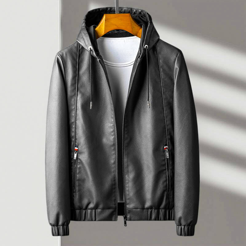Hudson Leather Hooded Jacket
