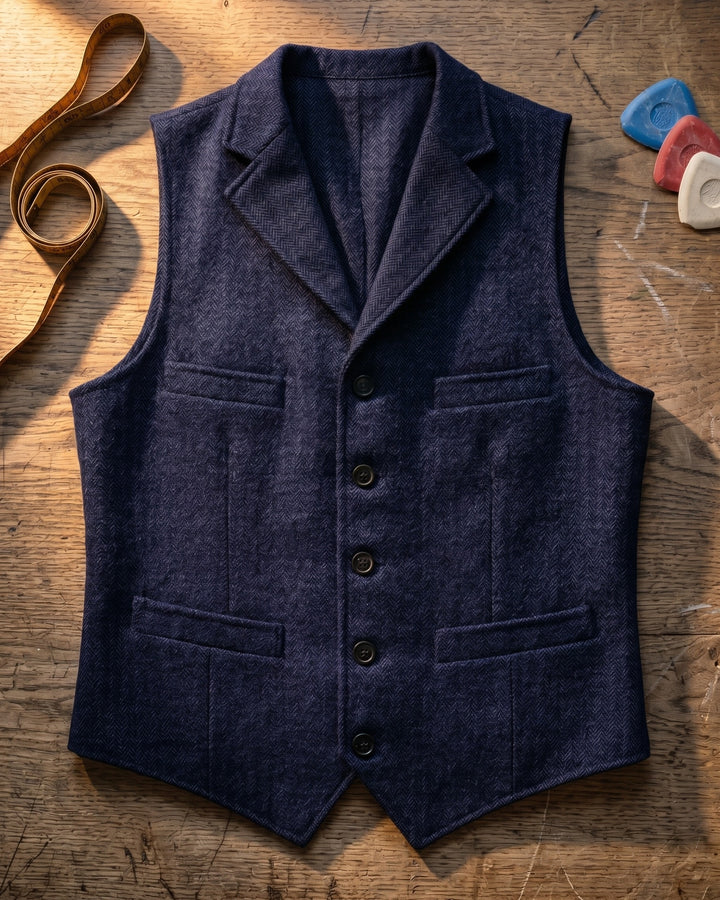 Lucio Herringbone Vest