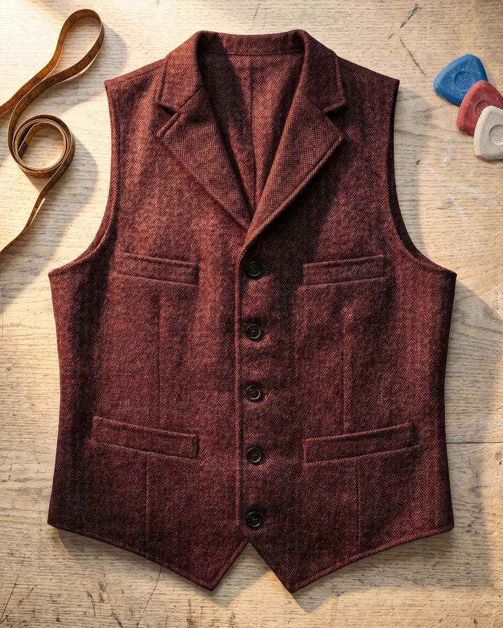 Lucio Herringbone Vest