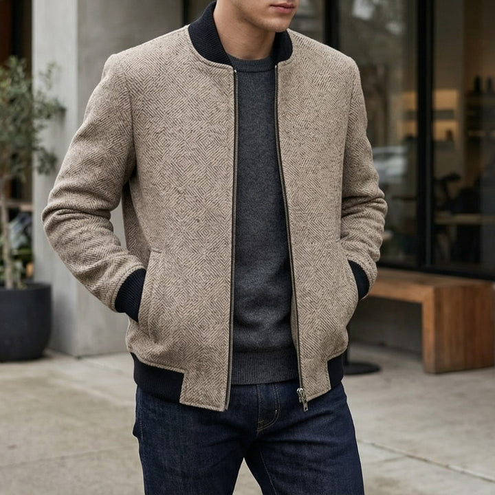 Lorenzo Wool Zip Bomber Jacket