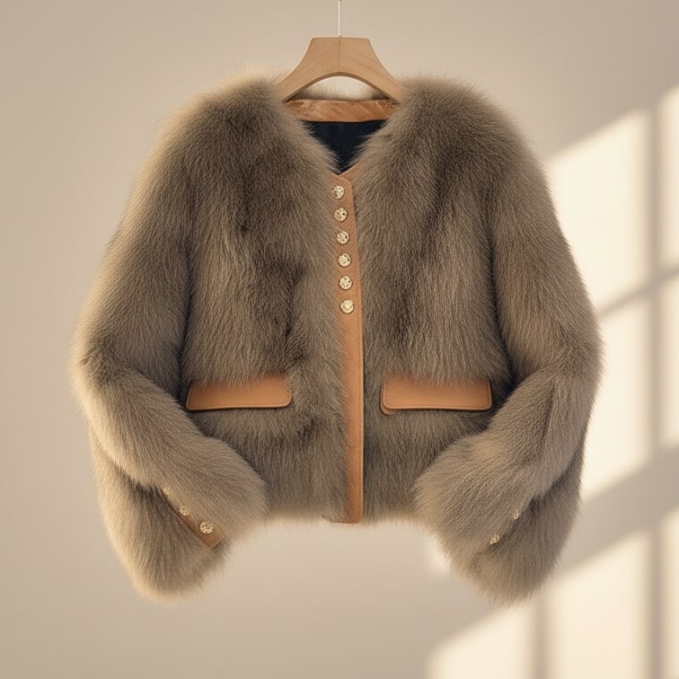 Beatrice Cropped Plush Jacket