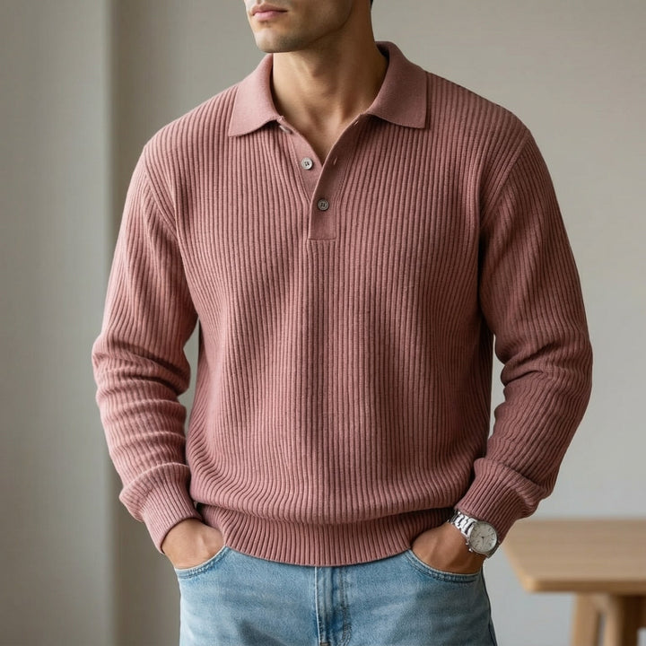 Enzo Ribbed Knit Polo