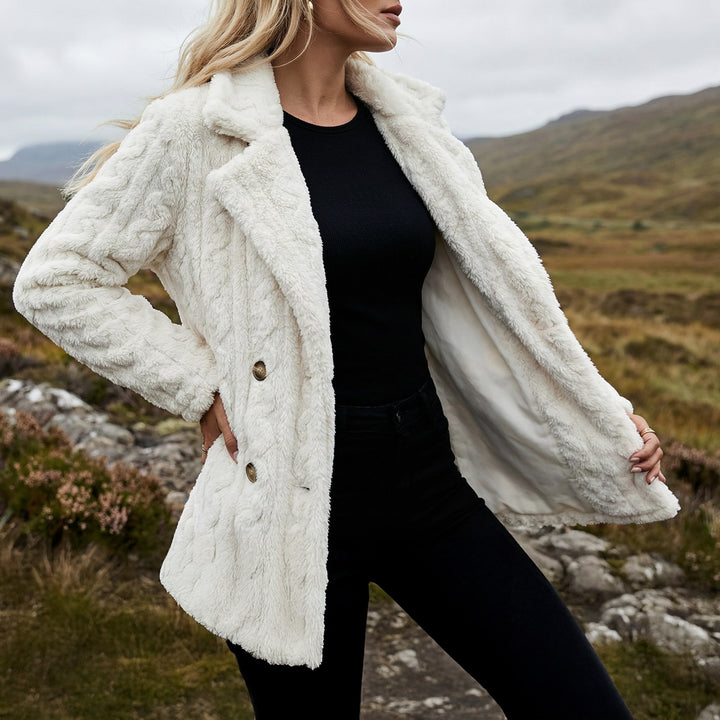 Rosalia Plush Double-Breasted Coat