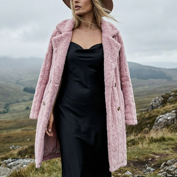 Rosalia Plush Double-Breasted Coat