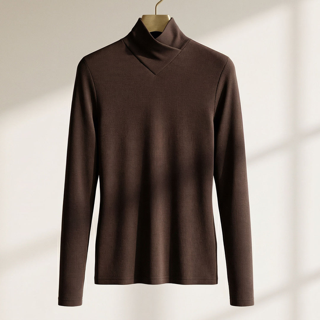 Irene Asymmetric Neck Knit Top
