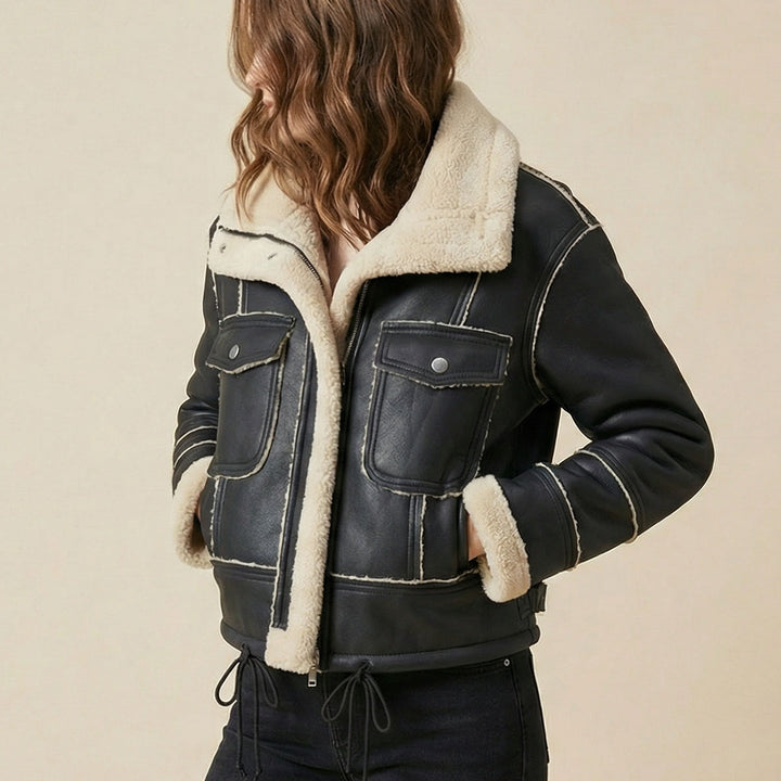 Antonella Lined Leather Jacket