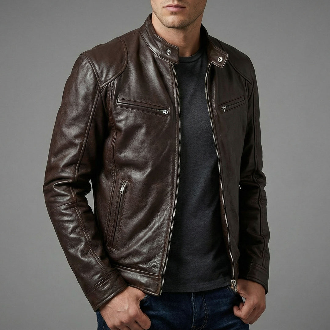 Lorenzo Leather Zip Jacket