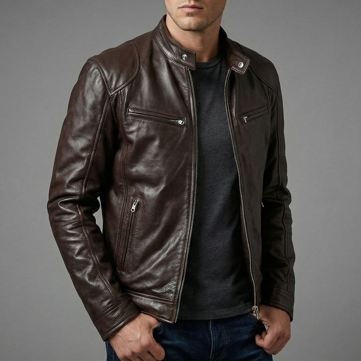 Lorenzo Leather Zip Jacket