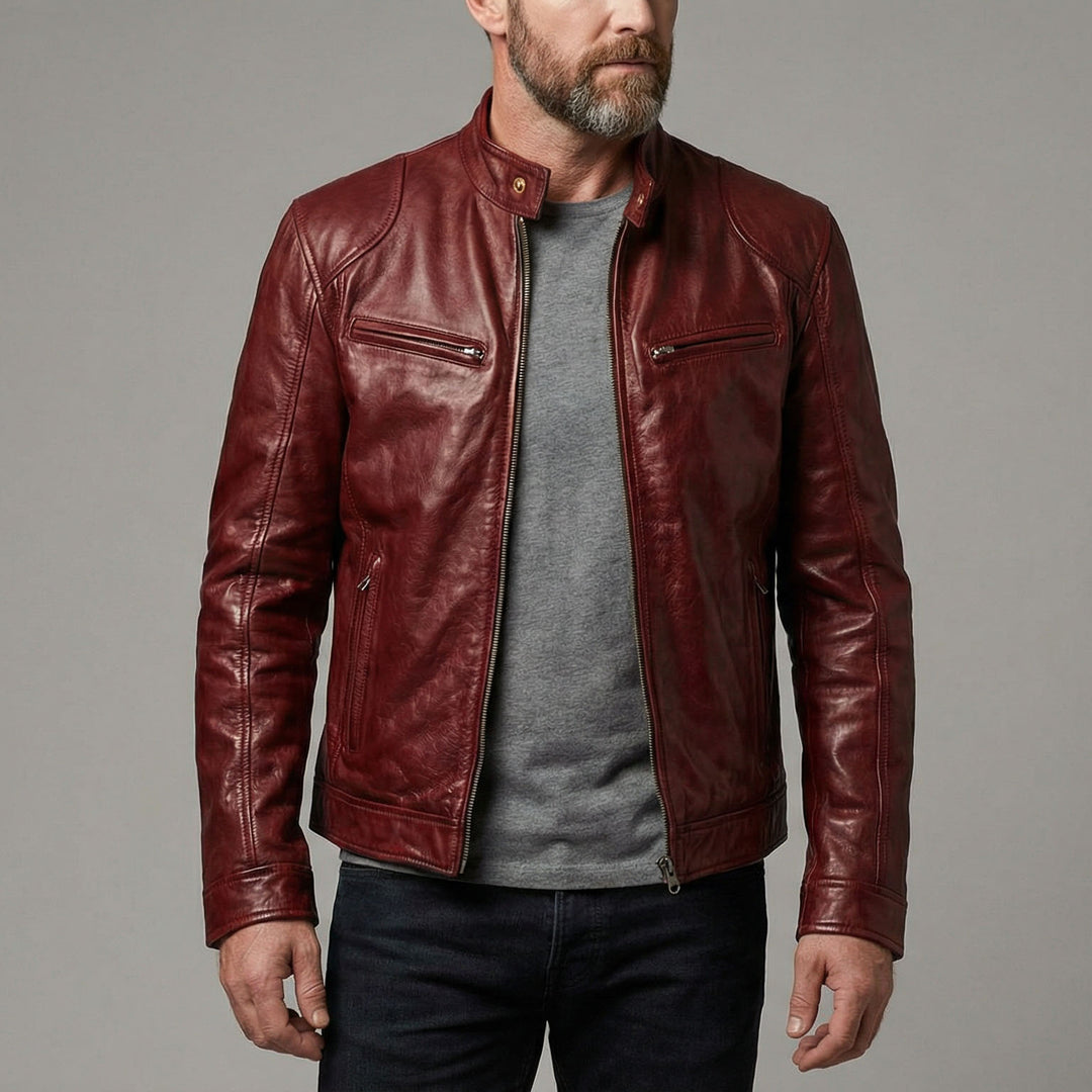 Lorenzo Leather Zip Jacket