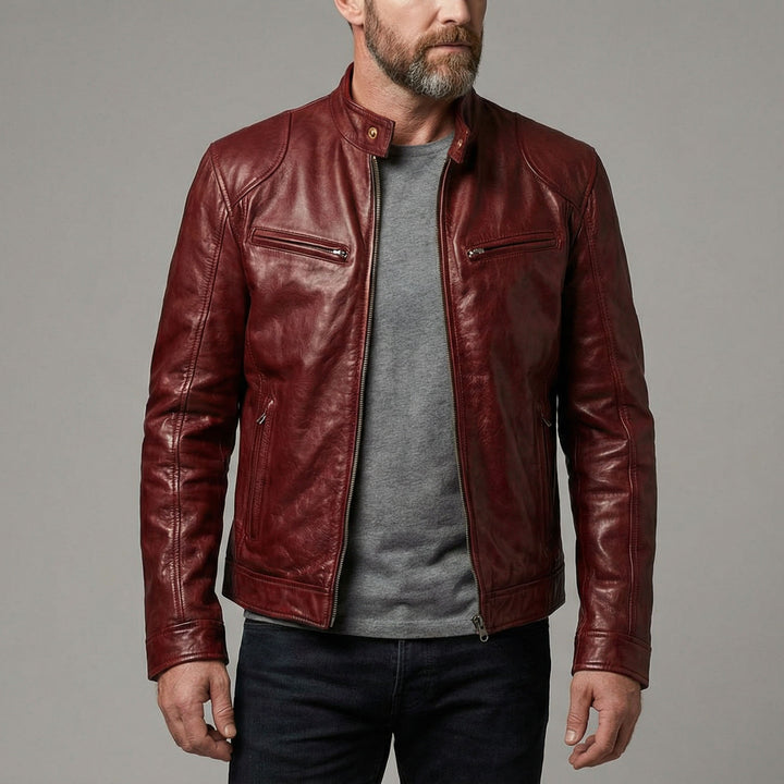 Lorenzo Leather Zip Jacket