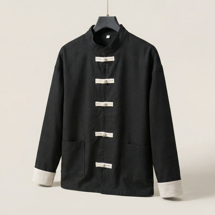 Tiberio Linen-Blend Mandarin Jacket