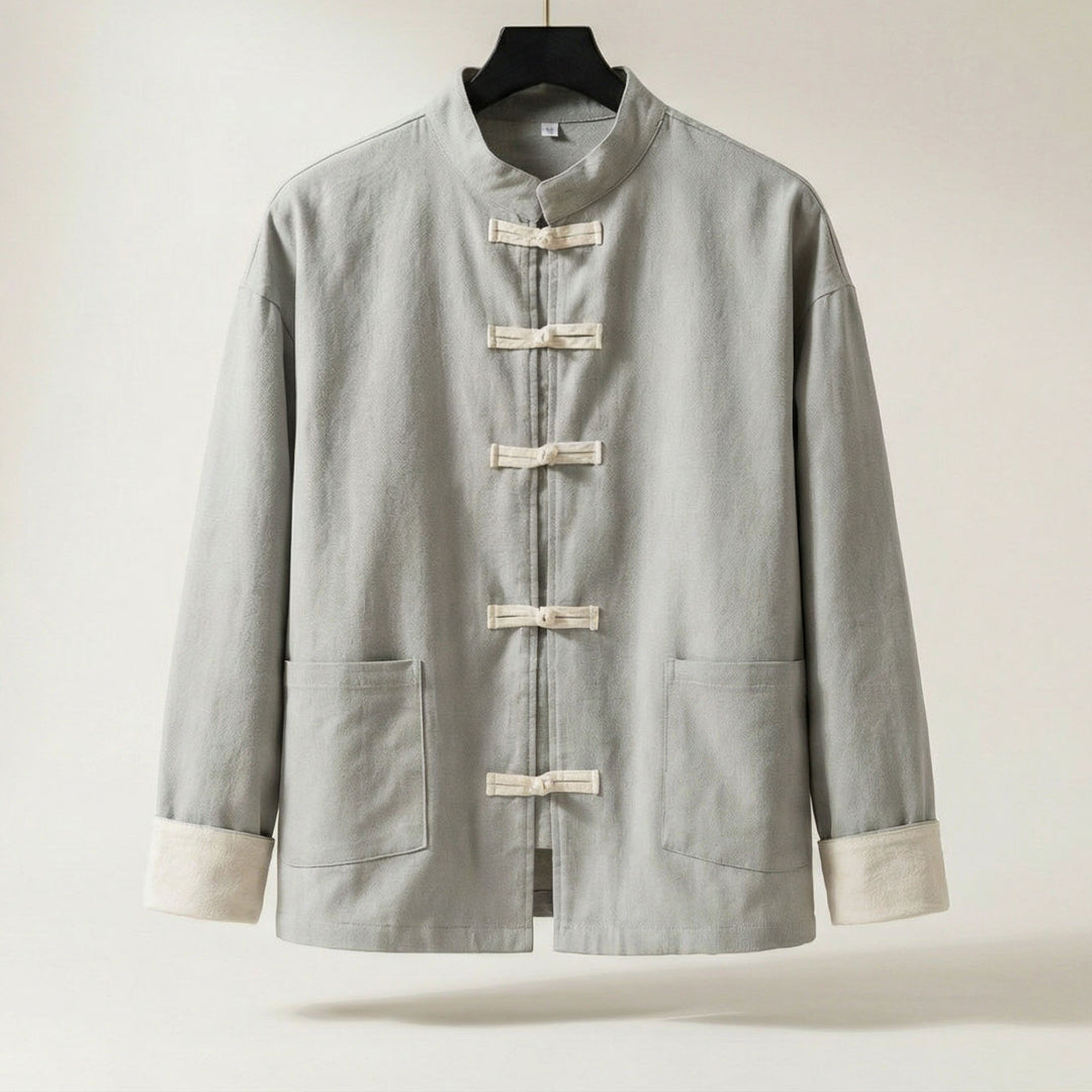 Tiberio Linen-Blend Mandarin Jacket