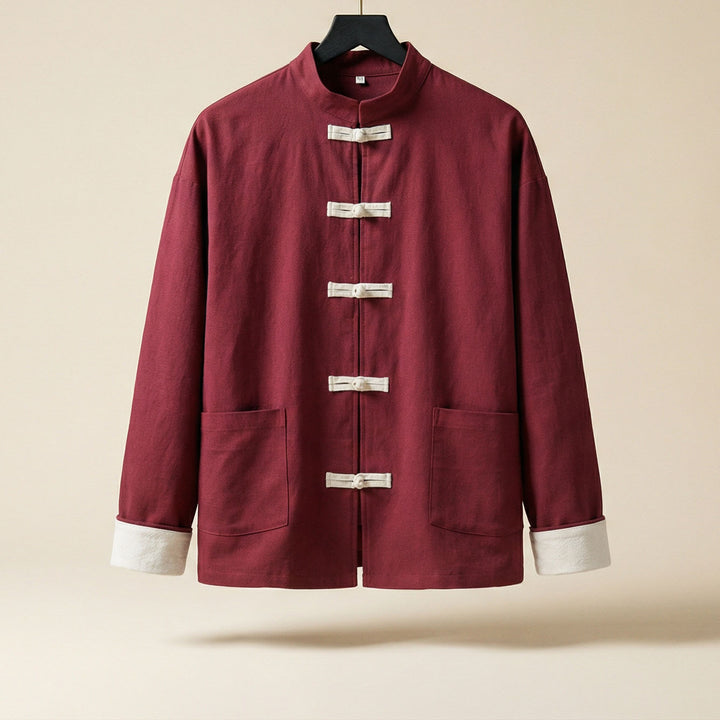 Tiberio Linen-Blend Mandarin Jacket