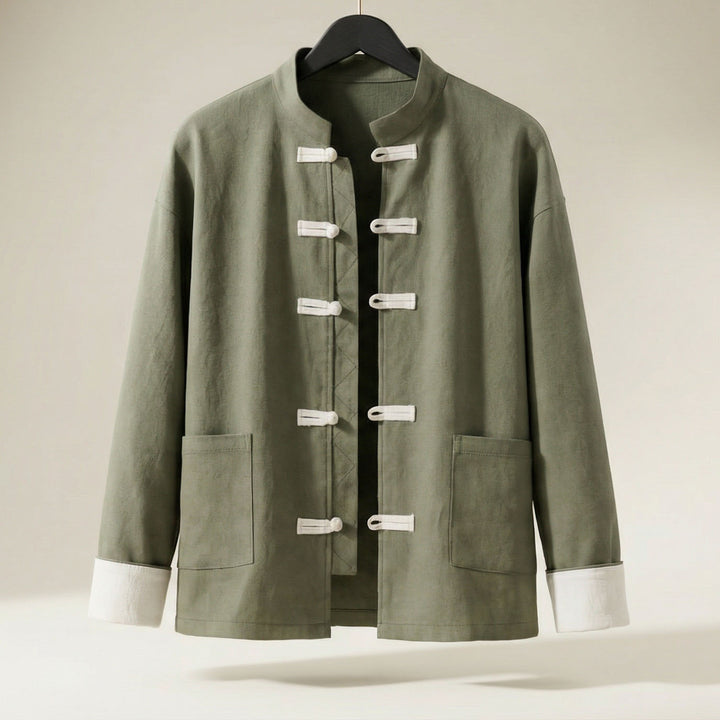 Tiberio Linen-Blend Mandarin Jacket