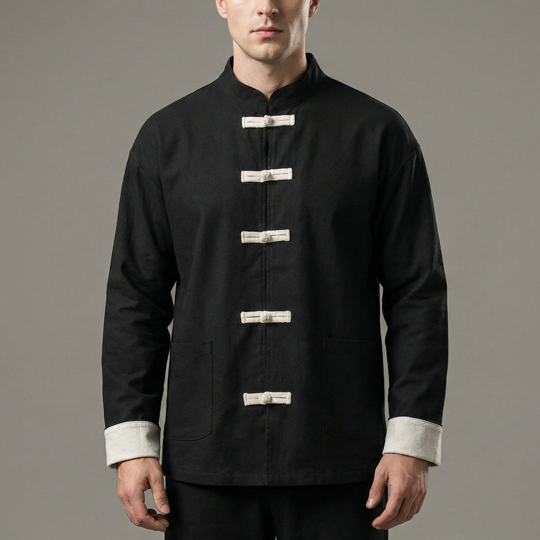 Tiberio Linen-Blend Mandarin Jacket