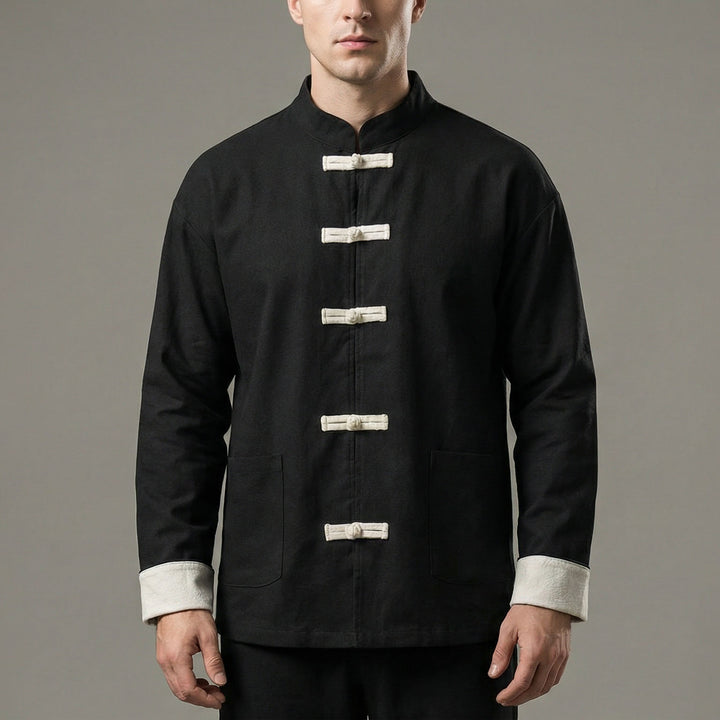 Tiberio Linen-Blend Mandarin Jacket