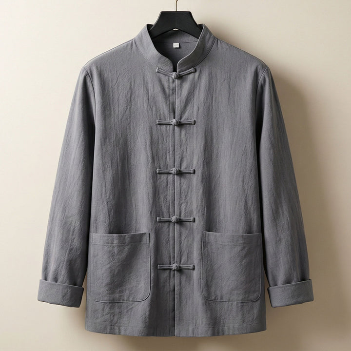 Domenico Linen-Blend Mandarin Jacket