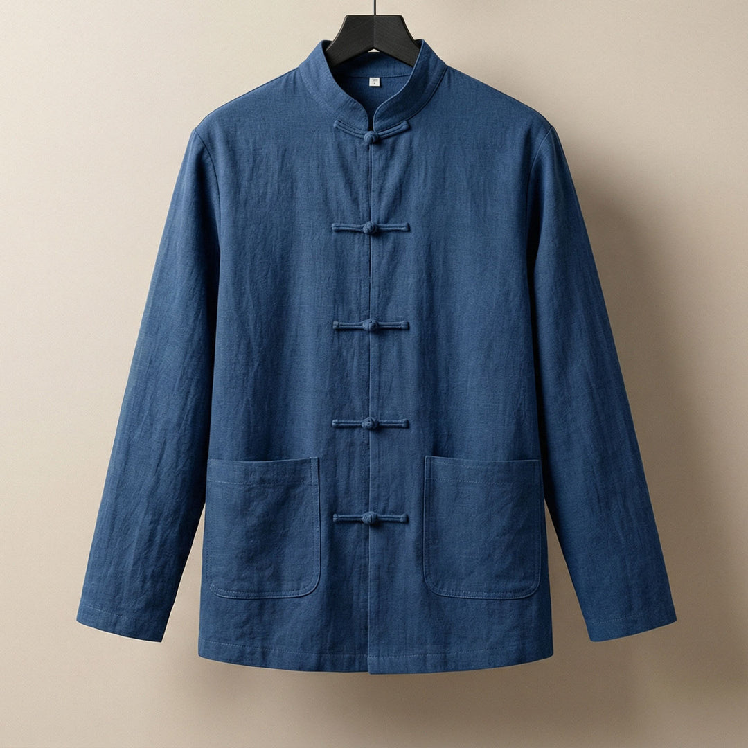 Domenico Linen-Blend Mandarin Jacket