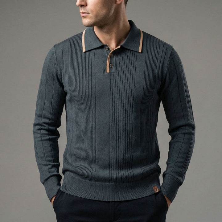 Riccardo Ribbed Knit Polo
