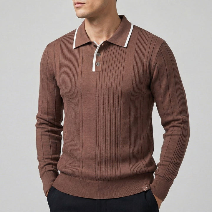 Riccardo Ribbed Knit Polo