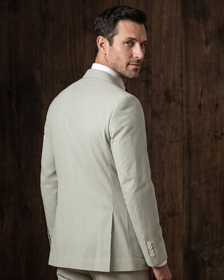 Roberto Cotton Seersucker Suit Set